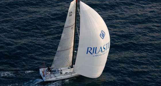 Class 40 Pogo sailing down wind